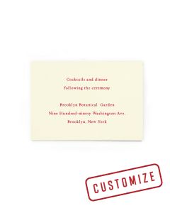 Customizable Cosmo Reception Card: Cream