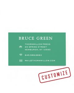 Duplex Federal Business Cards: Emerald Green & White - Icons 