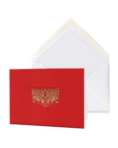 Garland with Holiday Greeting: Metro Folded Cards, scarlet/white (Sets of 10)