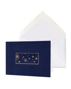 Starry Sky with Holiday Greeting: Metro Folded Cards, midnight blue/white (Sets of 10)