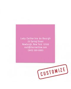Duplex Square Business Cards: Hot Pink & White 