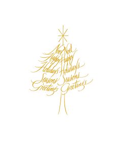 Holiday Folded Card: Calligraphic Tree (sets of 10)