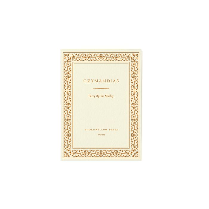Broadside - Ozymandias by Percy Bysshe Shelley (closed)