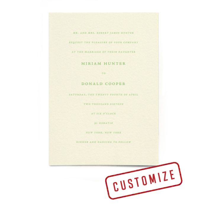 Continental Invitation: Cream - Folder 
