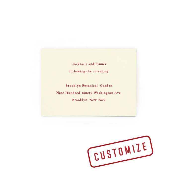 Cosmo Reception Card: Cream (Sets of 50)
