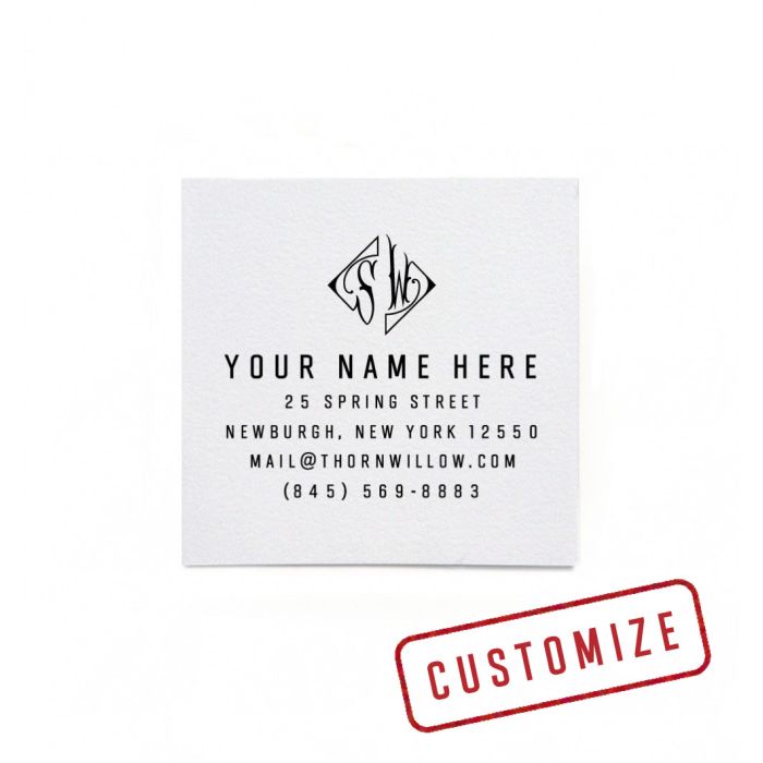 Square Business Cards: French Roman Monogram 